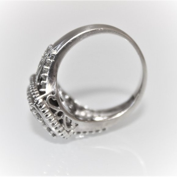 STERLING SILVER DIAMOND RING - Picture 6 of 11